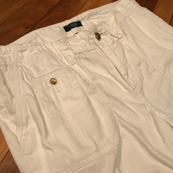 White Cotton Chaps Wide Leg Capris - Picture 2 of 7